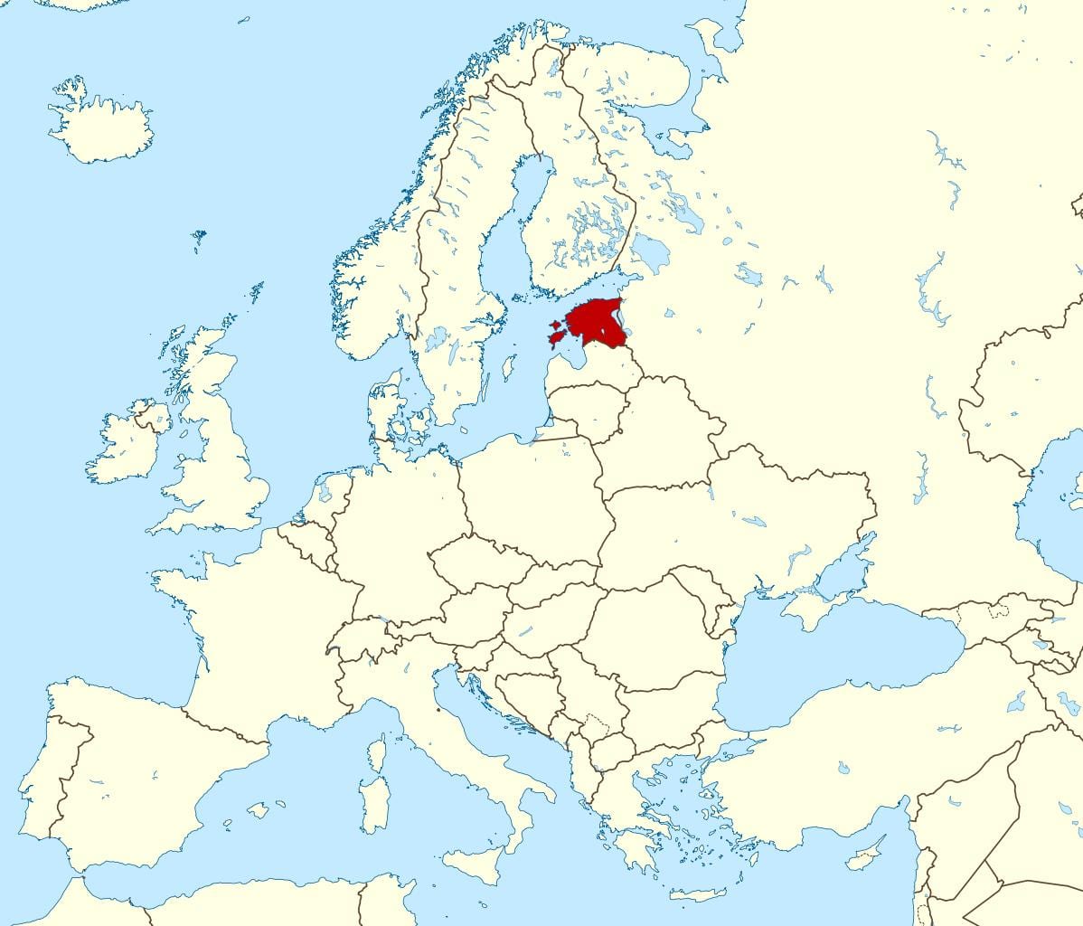 Որտեղից Էստոնիայի աշխարհի քարտեզի վրա